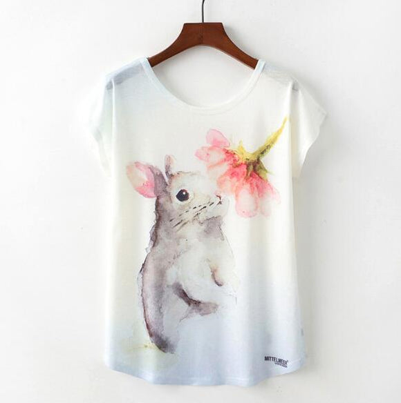 Bunny Woman T Shirt