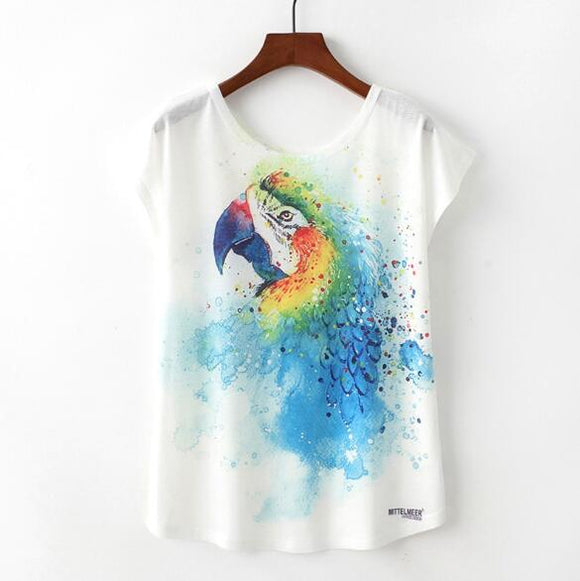 Parrot Woman T Shirt