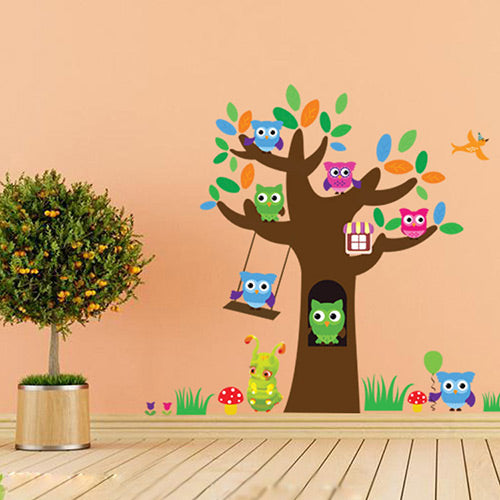 Owl & Tree Wall Sticker - Crateen
