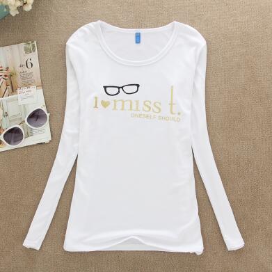 white Glasses Long Women Tshirts - Crateen